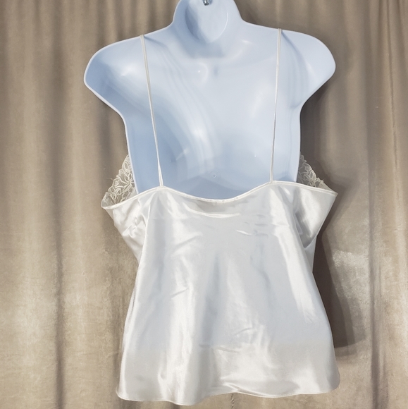 NWOT Victoria Secret white satin & lace camisole blouse top Womens Large - Picture 4 of 5